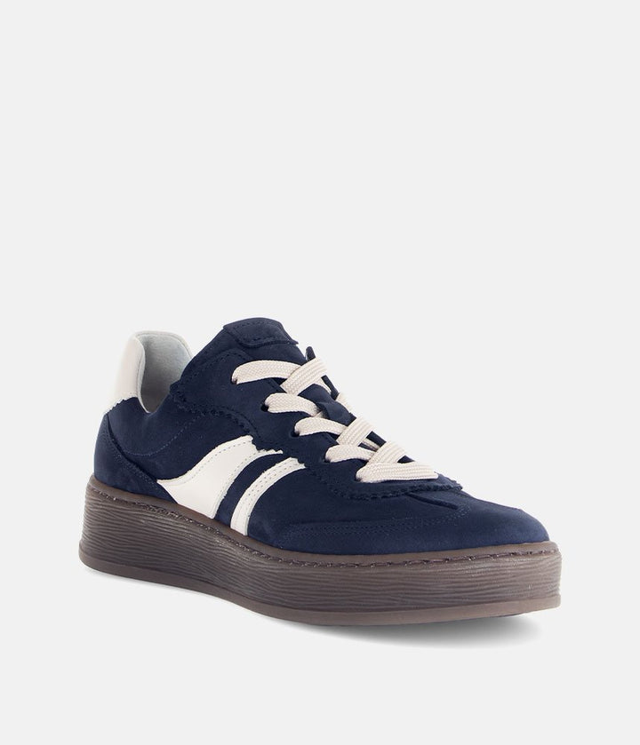 Gabor Retro-Inspired Suede Trainers - Navy