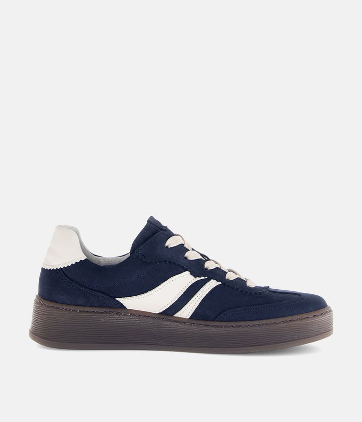 Gabor Retro-Inspired Suede Trainers - Navy