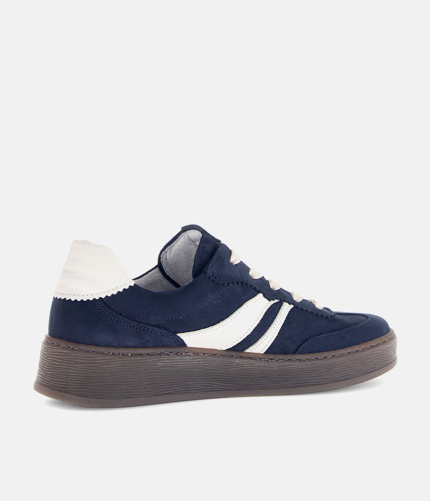 Gabor Retro-Inspired Suede Trainers - Navy
