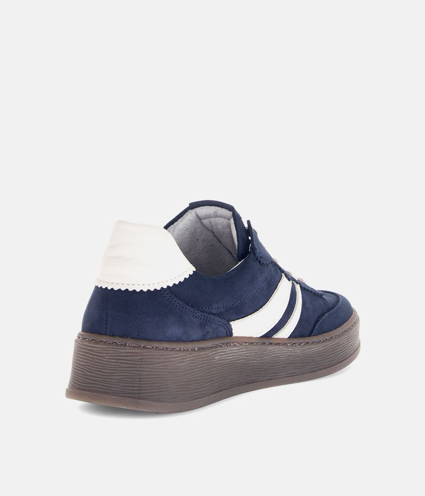 Gabor Retro-Inspired Suede Trainers - Navy