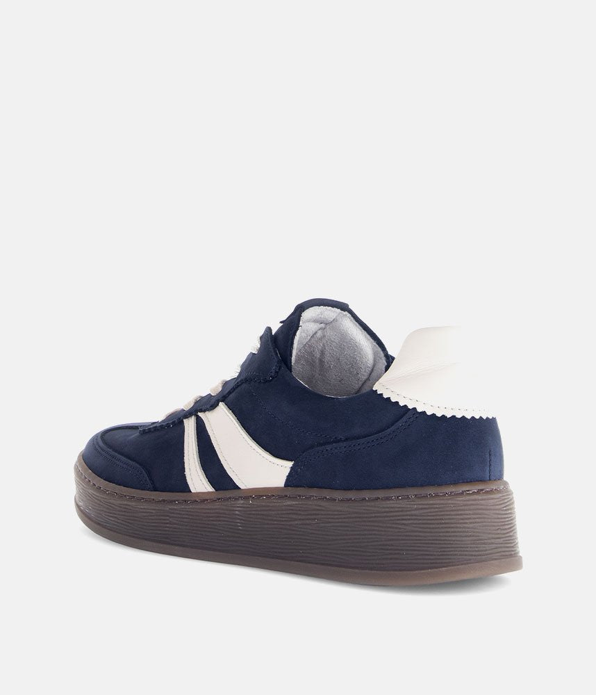 Gabor Retro-Inspired Suede Trainers - Navy