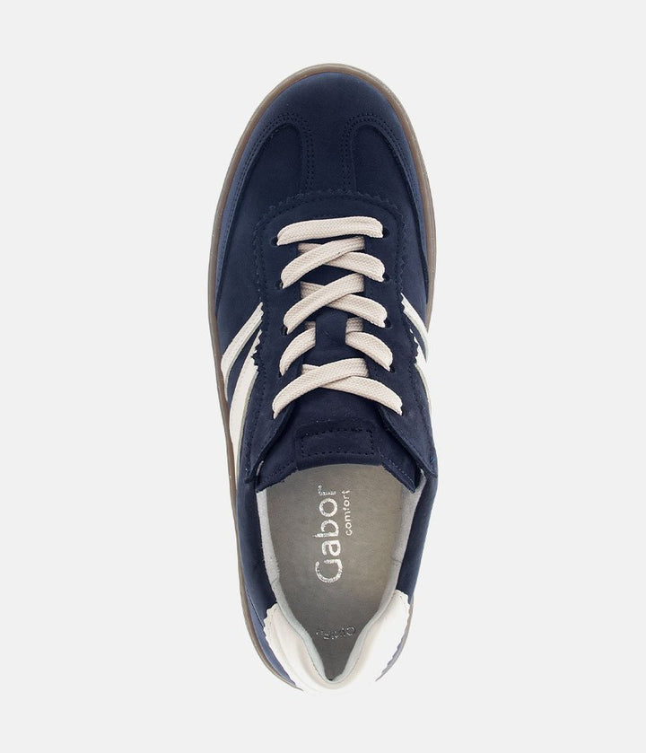 Gabor Retro-Inspired Suede Trainers - Navy