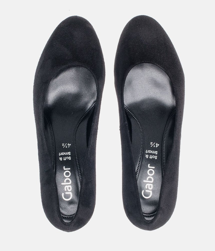 Gabor Classic Velour Heels - Black