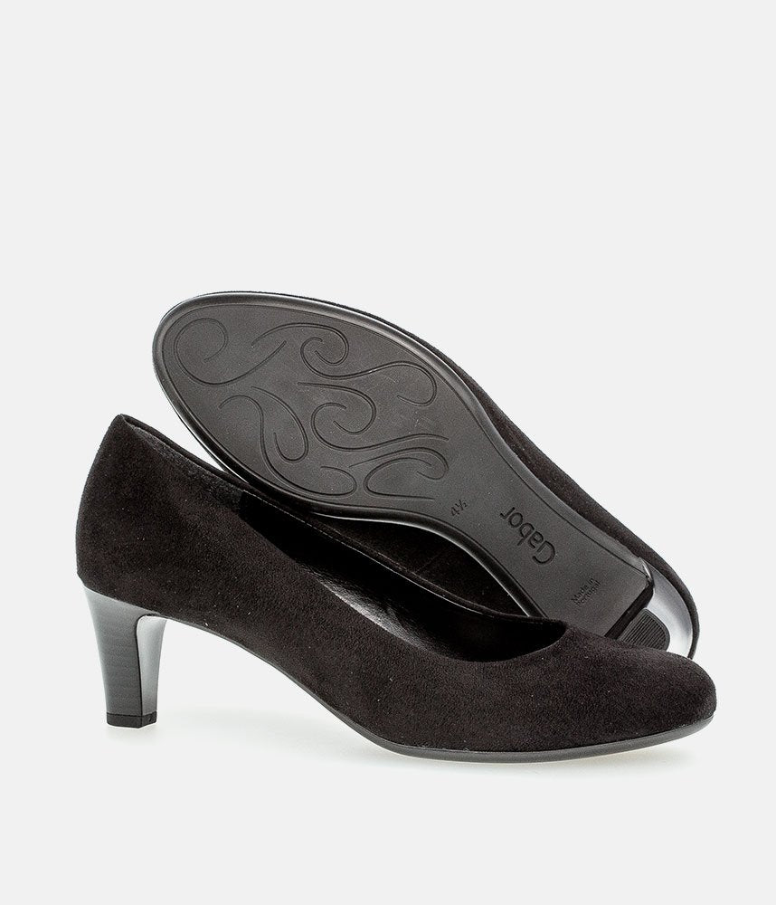 Gabor Classic Velour Heels - Black