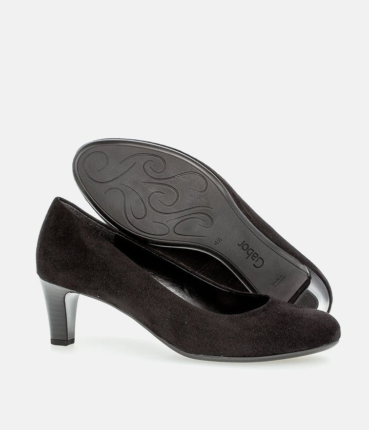 Gabor Classic Velour Heels - Black