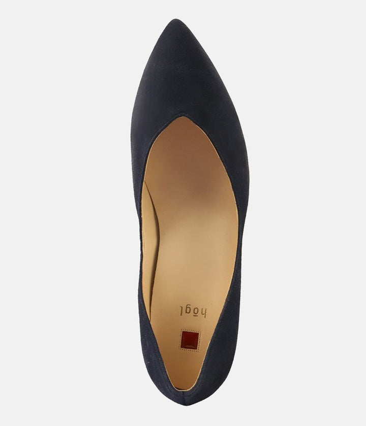 Hogl Chic Navy Blue Suede Flats