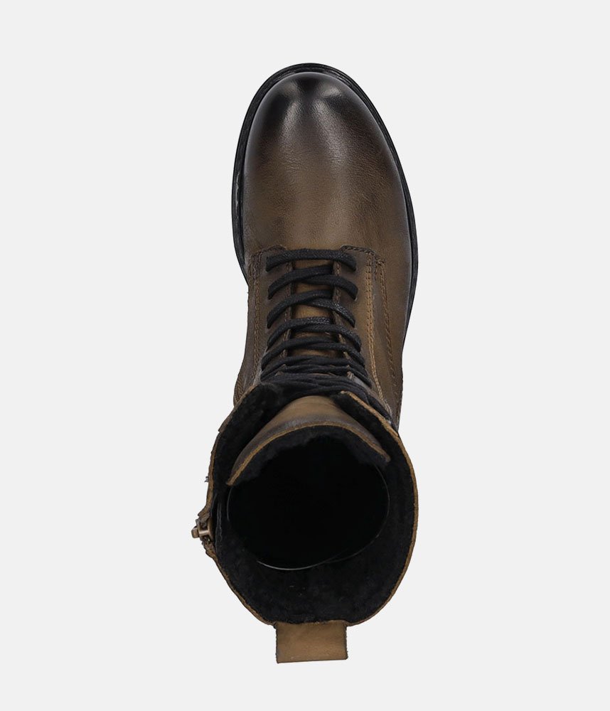 Josef Seibel Classic Cognac Lace-Up Combat Boot