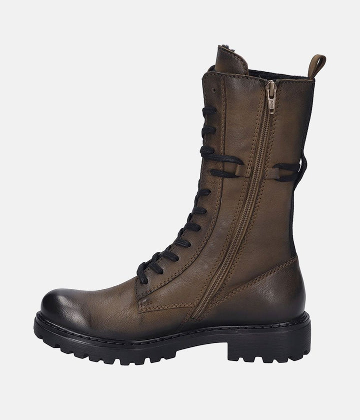 Josef Seibel Classic Cognac Lace-Up Combat Boot