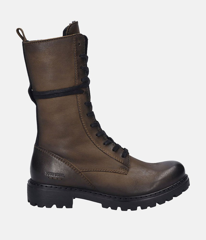 Josef Seibel Classic Cognac Lace-Up Combat Boot