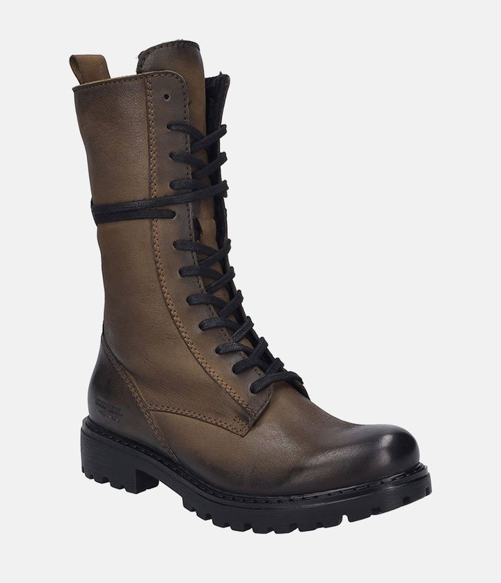 Josef Seibel Classic Cognac Lace-Up Combat Boot