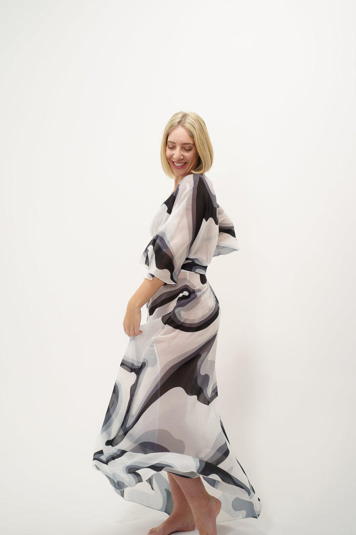 Liv Wrap Cosmic Waves - Swimsuit Coverup for Tall Women