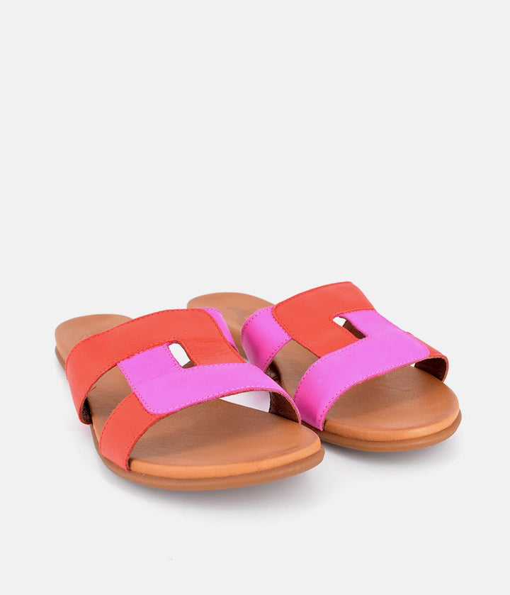 Mustang Pretty Pink/Red Slip On Sandals