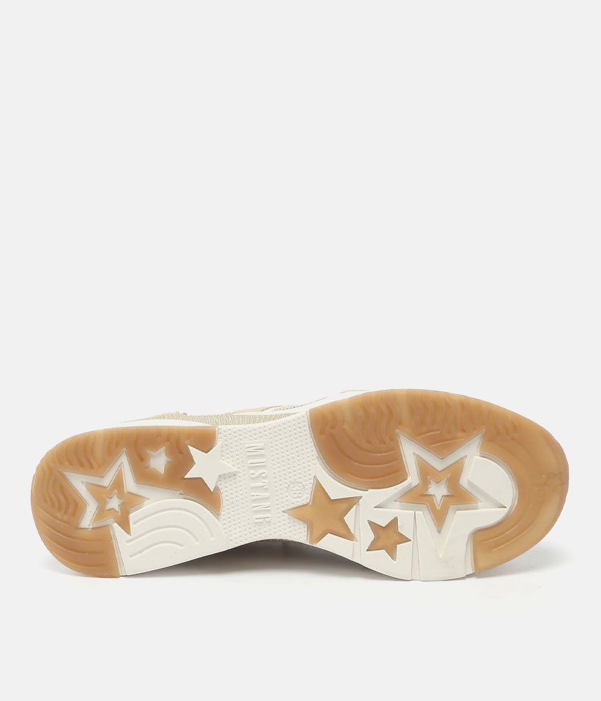 Mustang Sporty Beige Stretch Trainers