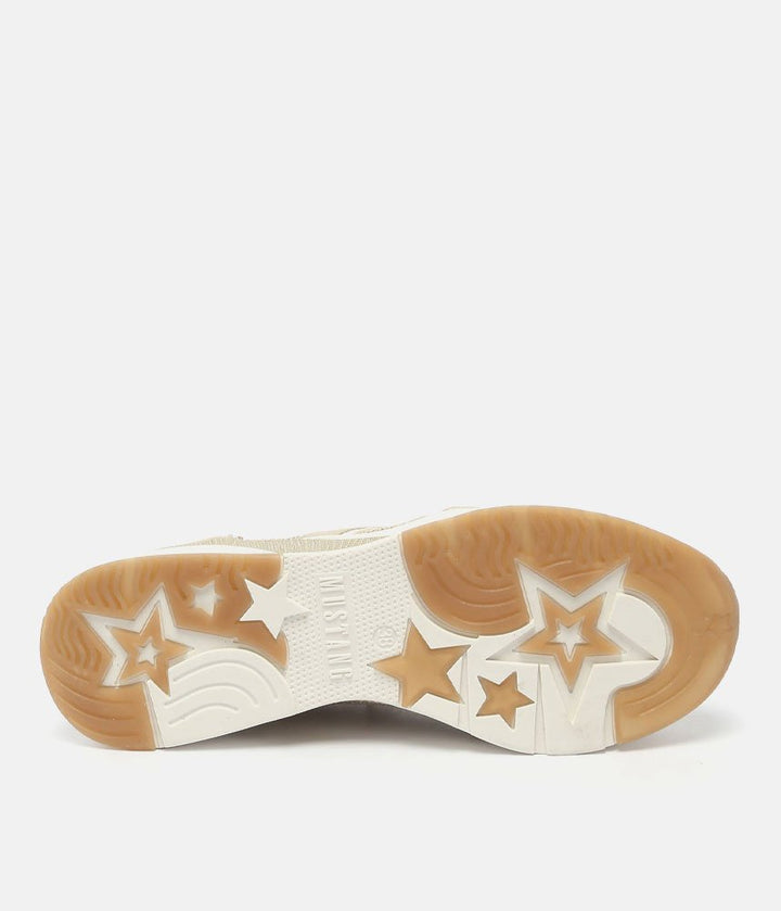 Mustang Sporty Beige Stretch Trainers