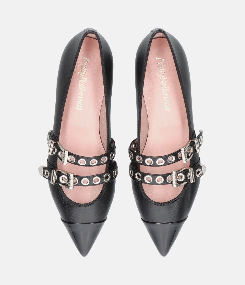 Pretty Ballerinas Fashionable Black Pointy Toe Flats – Tall Size