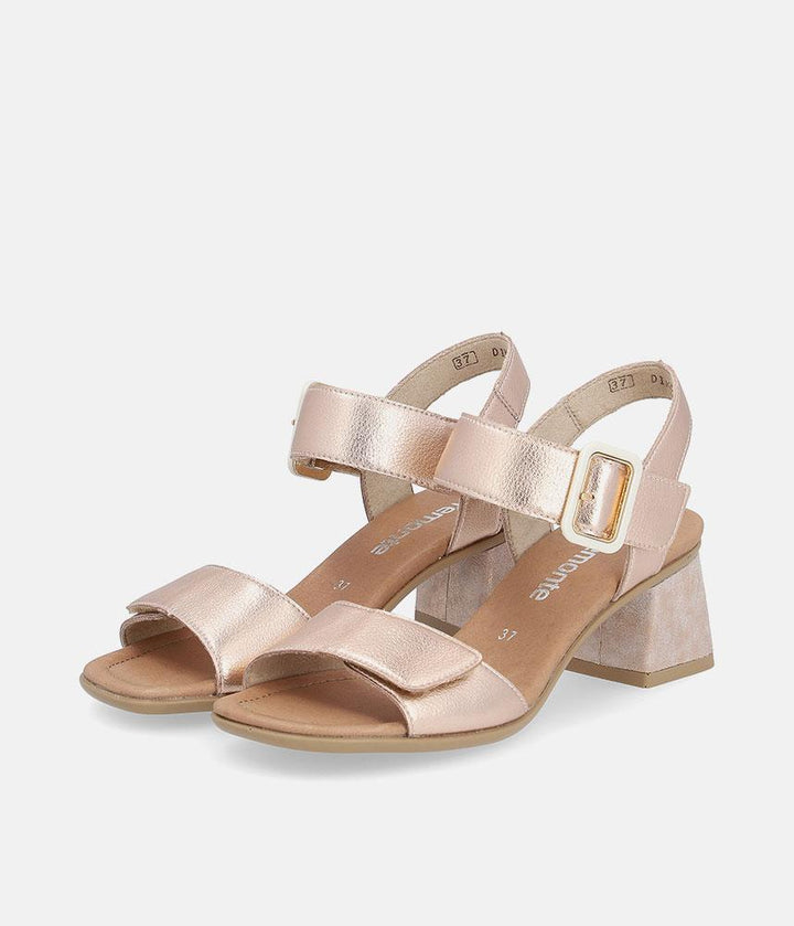 Remonte Glam Rose Gold Block Heels