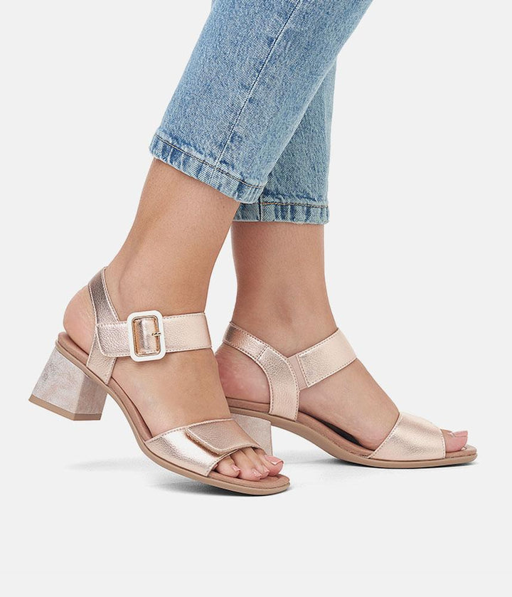 Remonte Glam Rose Gold Block Heels