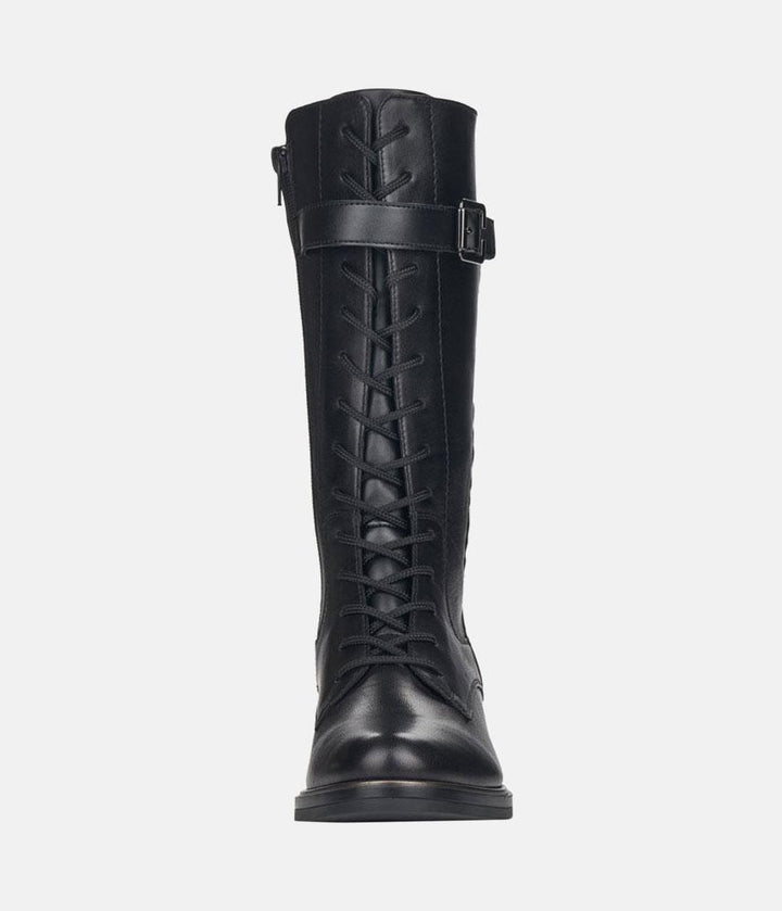 Remonte Fab Black Lace Up Midi Boots