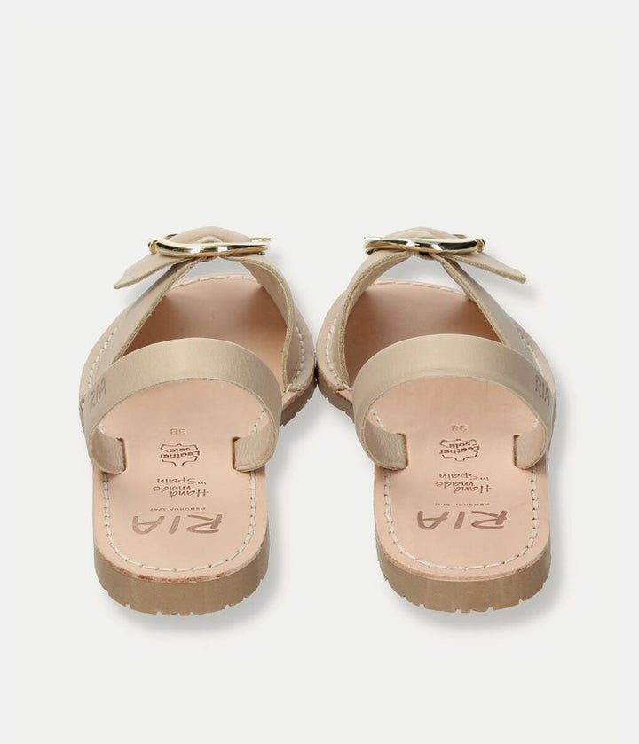 Ria Chic Beige Leather Sandals