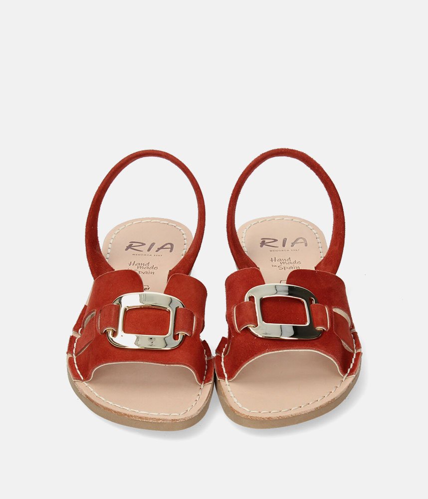 Ria Chic Red Suede Sandals