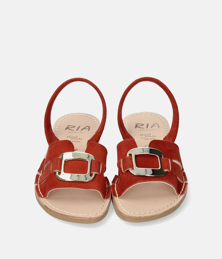 Ria Chic Red Suede Sandals