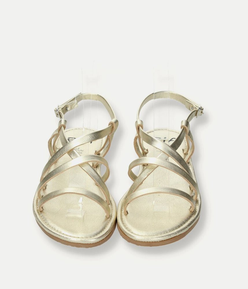 Ria Elegant Strappy Gold Sandals