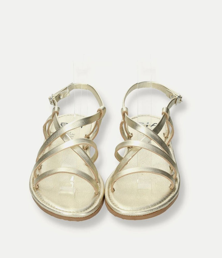 Ria Elegant Strappy Gold Sandals
