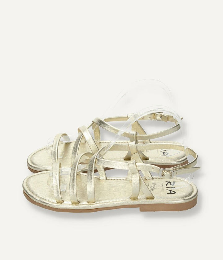 Ria Elegant Strappy Gold Sandals