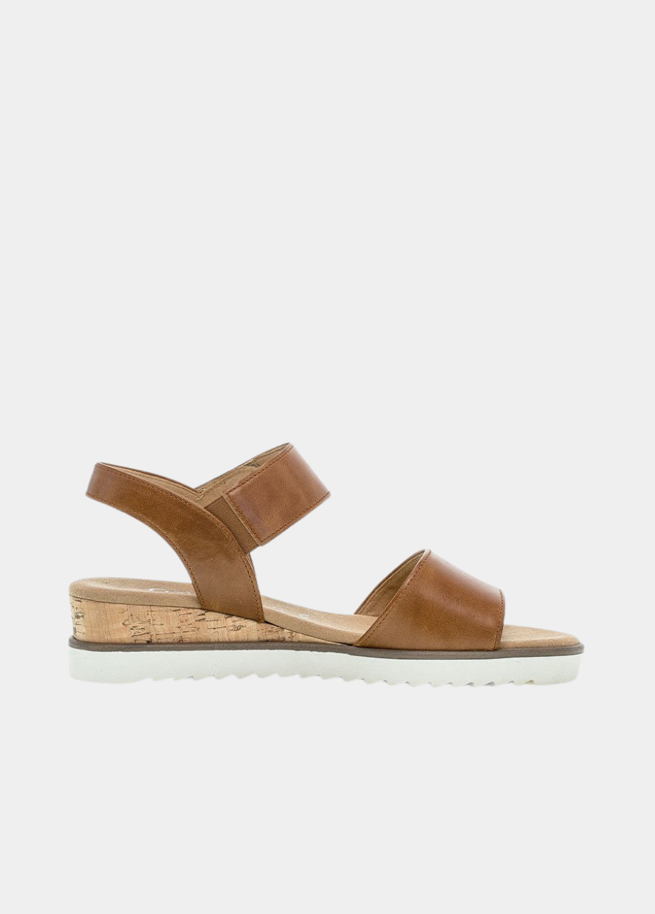 Gabor Stylish Brown Leather Wedge Sandals