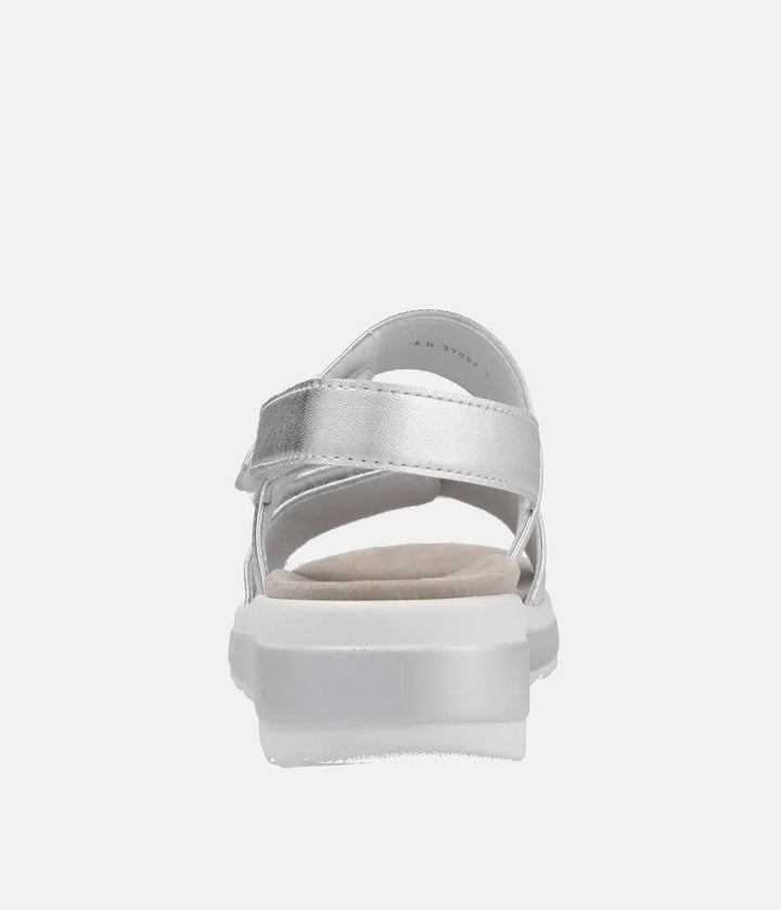 Semler Fashionable Quilted Metallic Silver Wedge Sandals