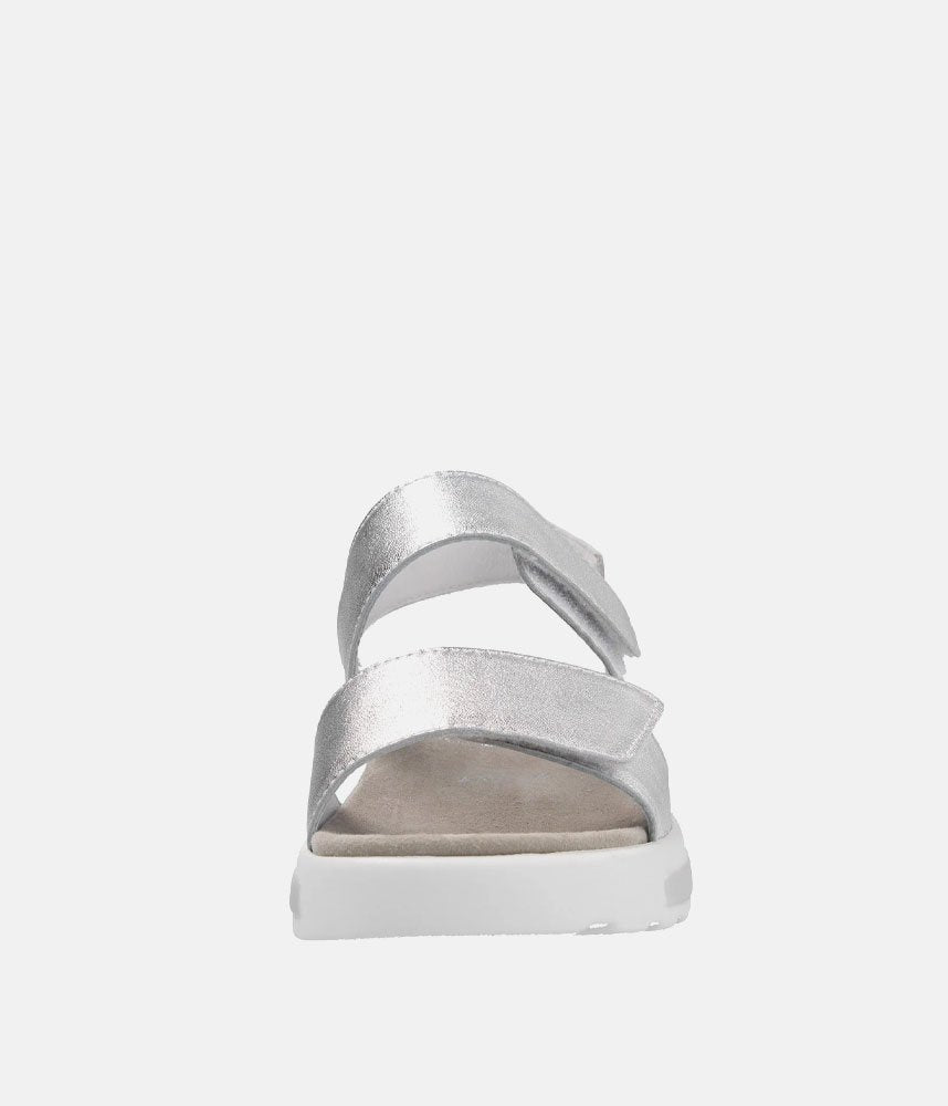 Semler Fashionable Quilted Metallic Silver Wedge Sandals