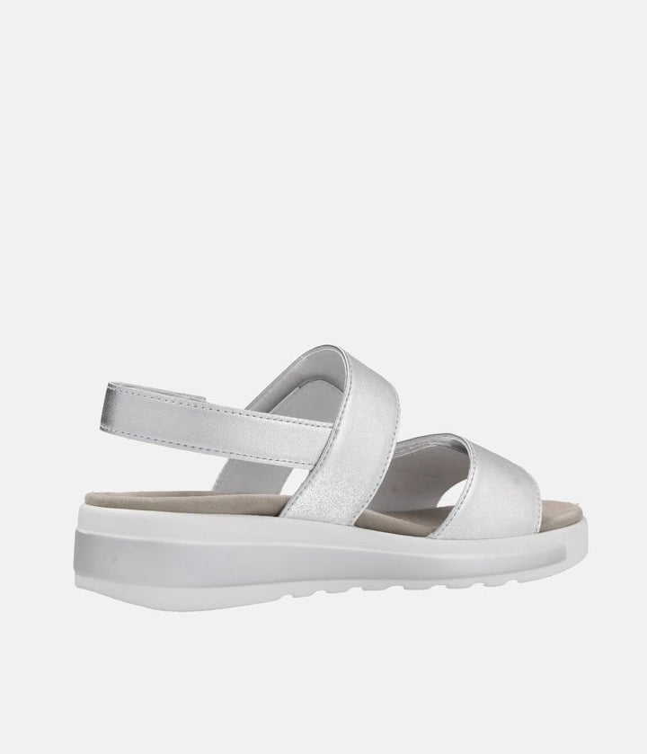 Semler Fashionable Quilted Metallic Silver Wedge Sandals