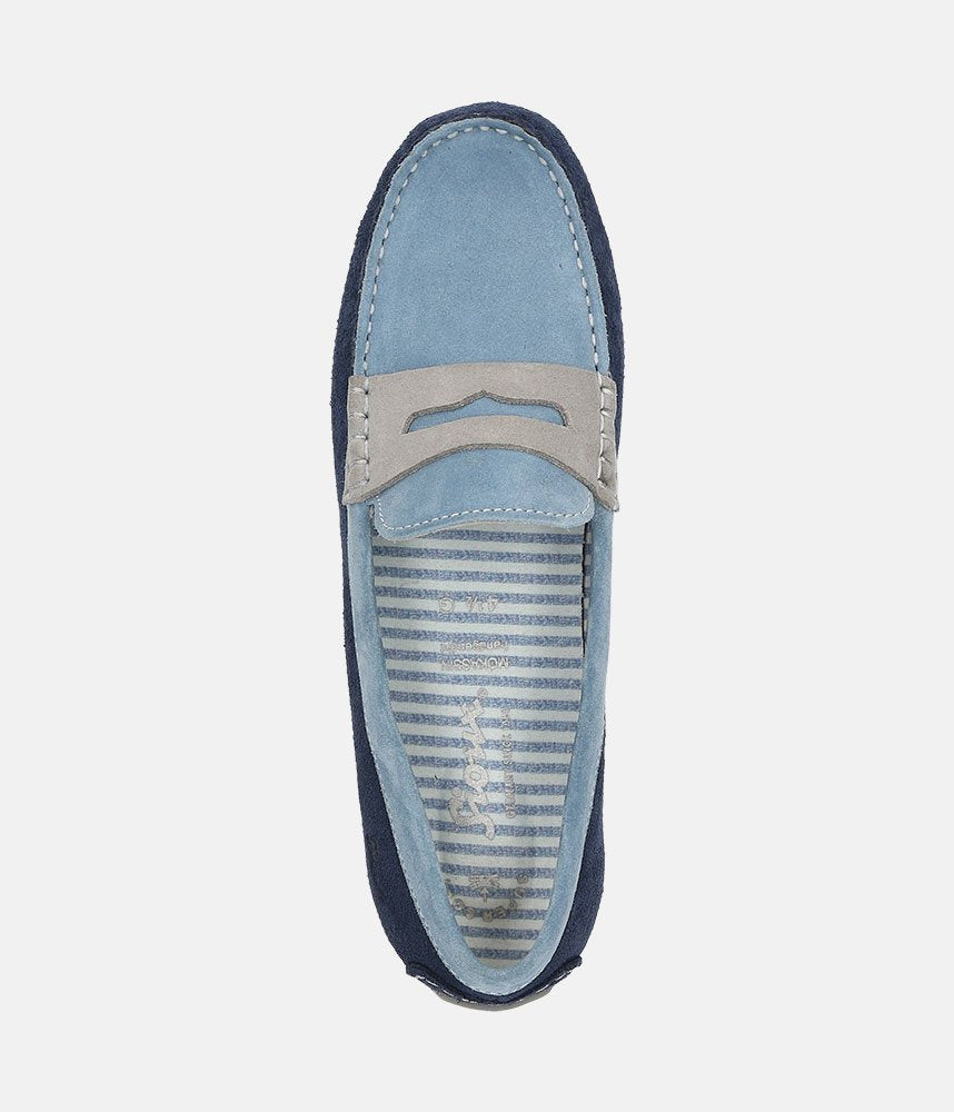 Sioux Driving Moccasins - Blue/Navy