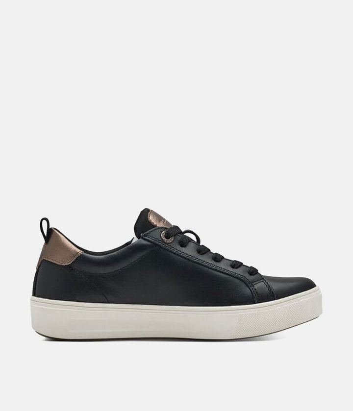 Tamaris Comfortable Black Leather Trainers