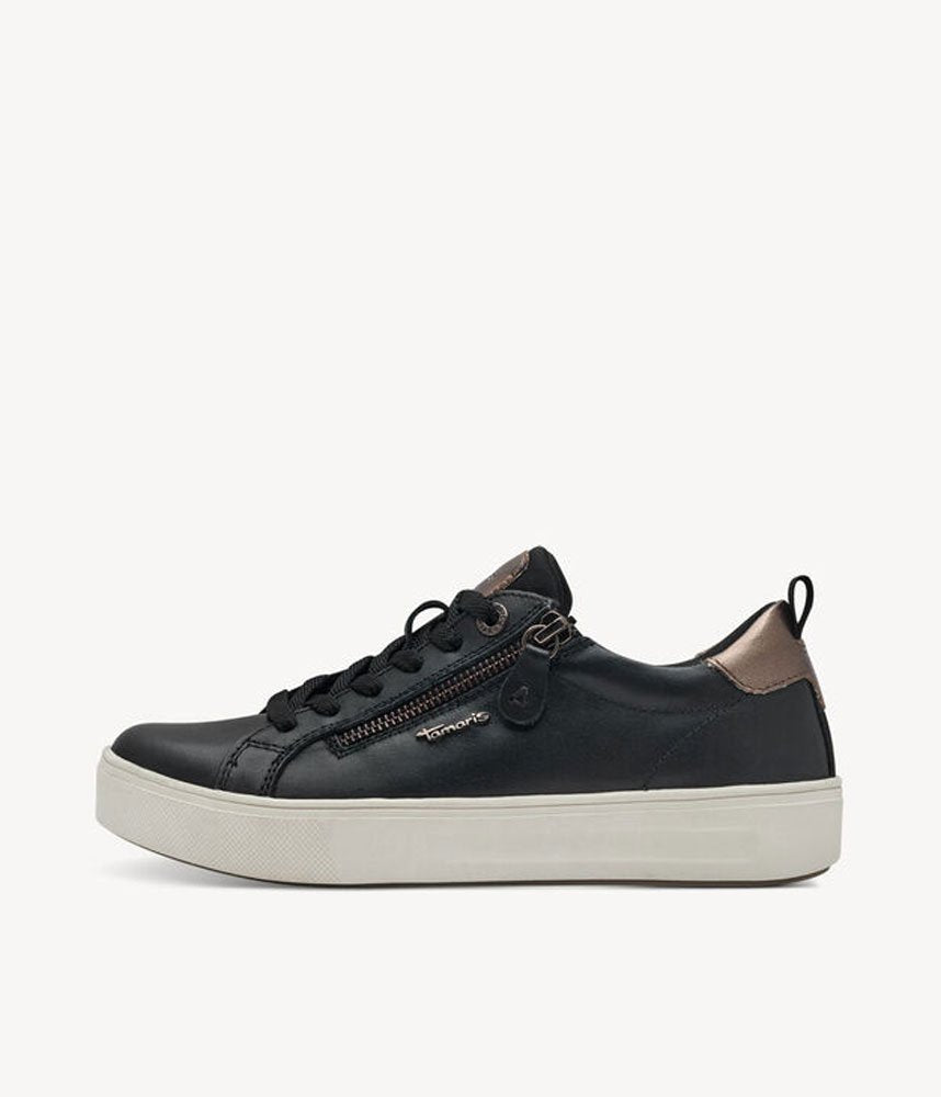 Tamaris Comfortable Black Leather Trainers