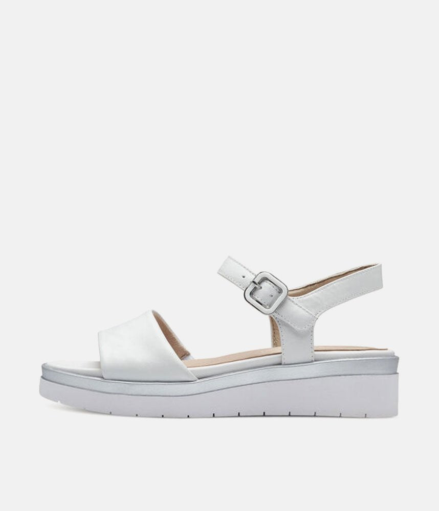 Tamaris Stylish White Combi Wedge Sandals