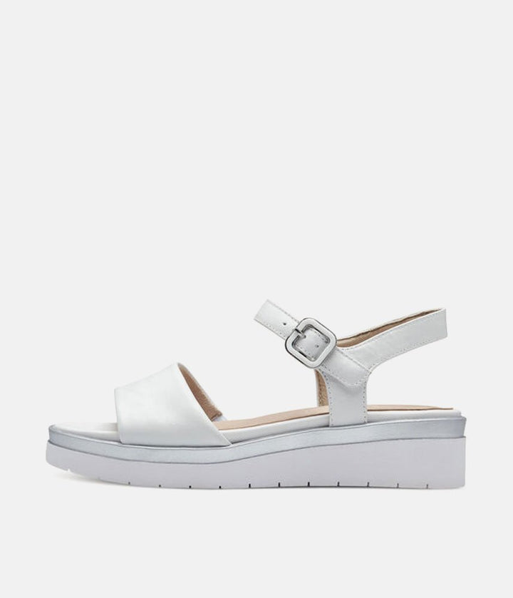 Tamaris Stylish White Combi Wedge Sandals