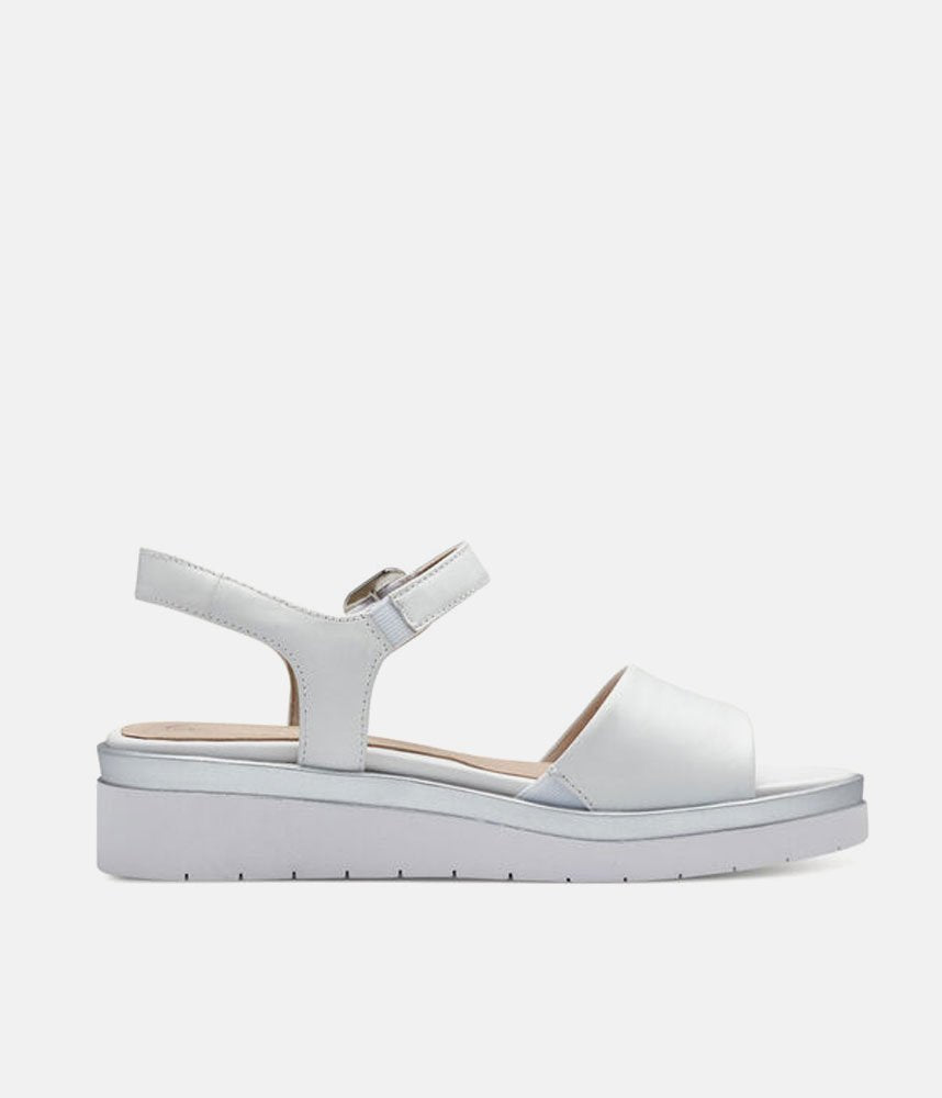 Tamaris Stylish White Combi Wedge Sandals