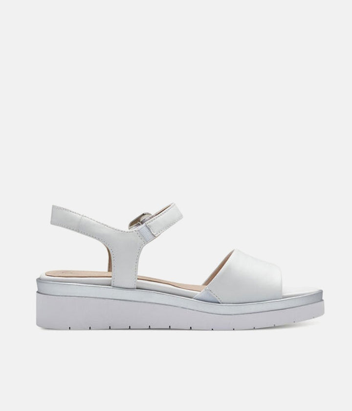 Tamaris Stylish White Combi Wedge Sandals