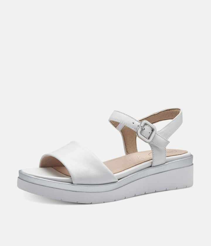 Tamaris Stylish White Combi Wedge Sandals