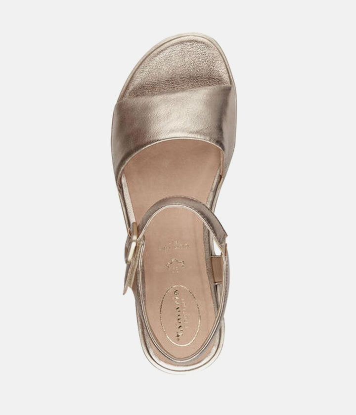 Tamaris Stylish Gold Wedge Sandals