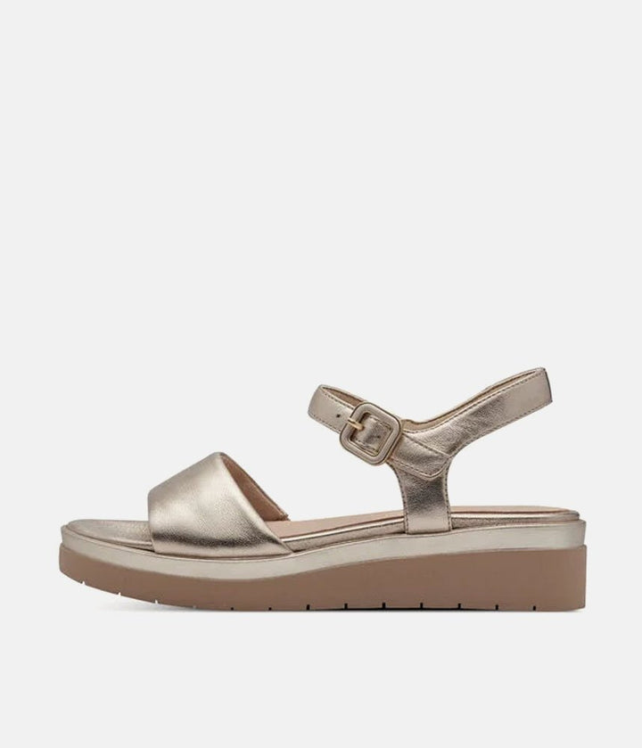 Tamaris Stylish Gold Wedge Sandals