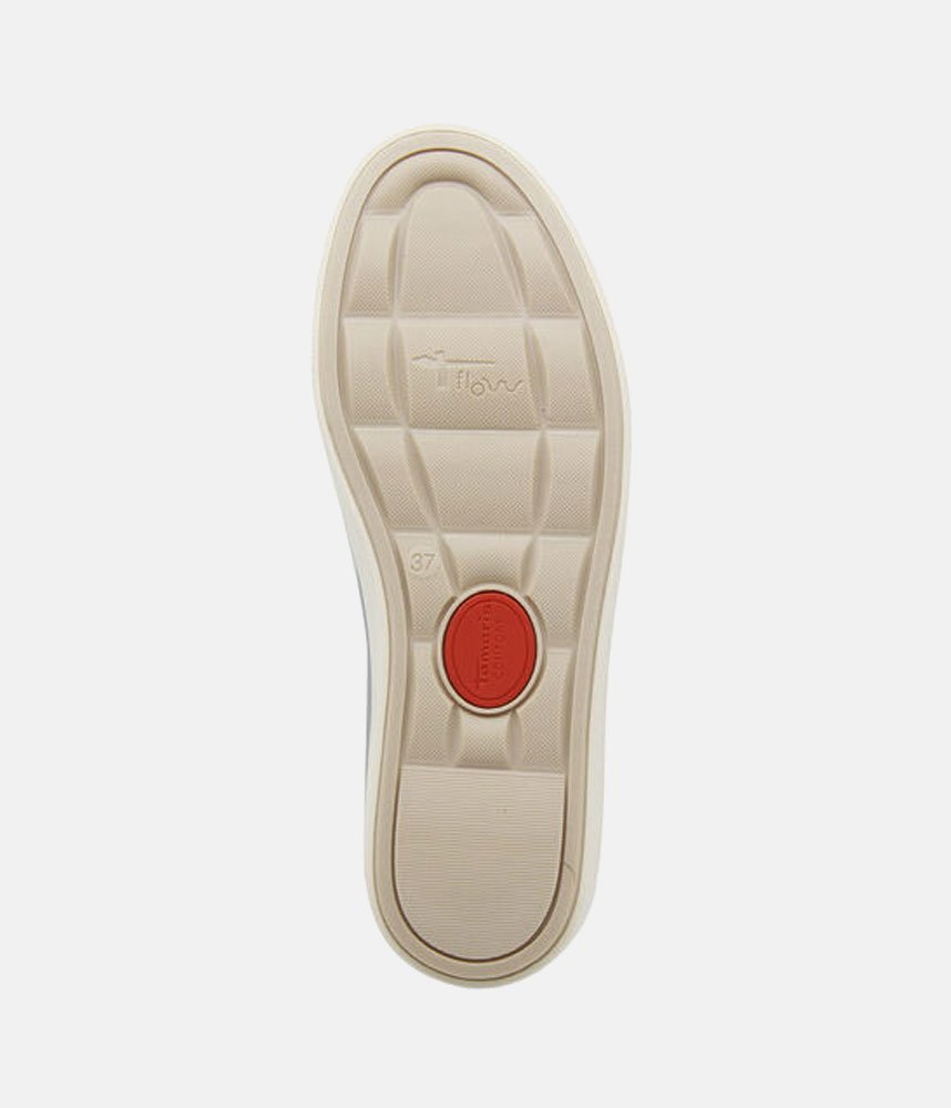 Tamaris Comfortable White/Blue Combi Leather Trainers