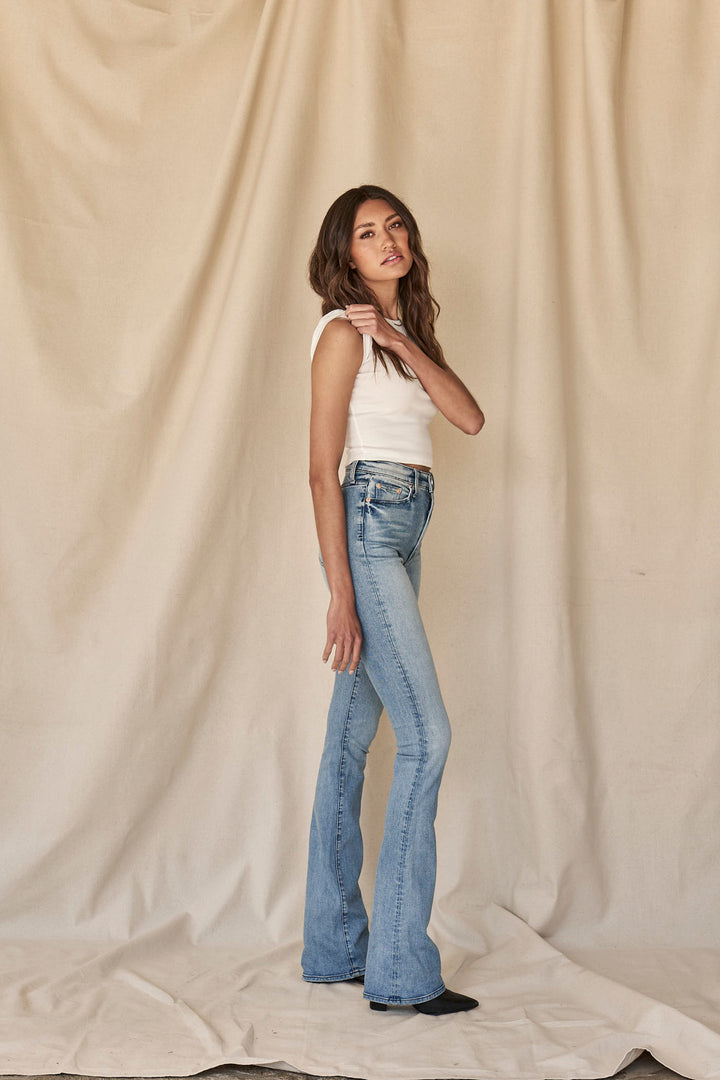 Gabrielle Mid-Rise Light Wash Flare Jeans