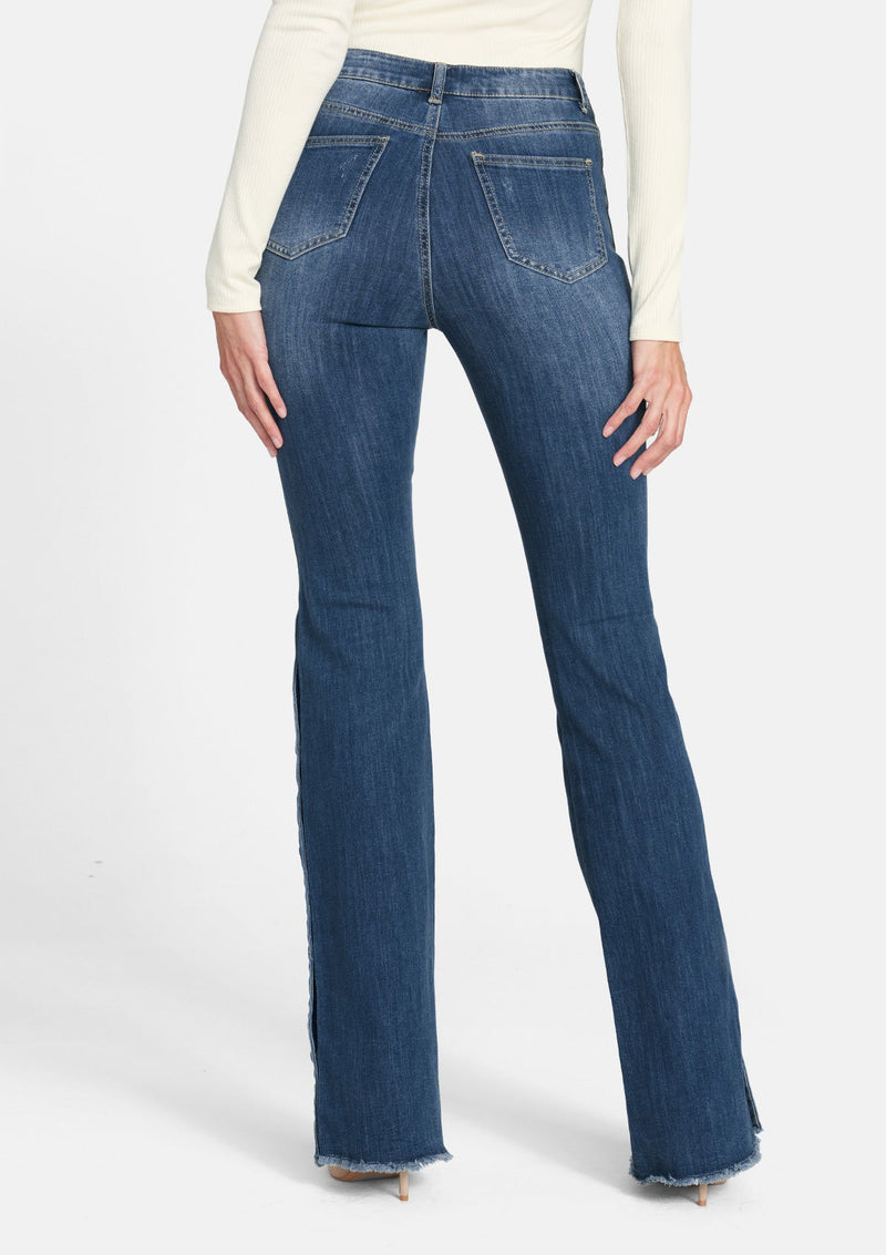 Tall Celina Snap Button Flare Jeans
