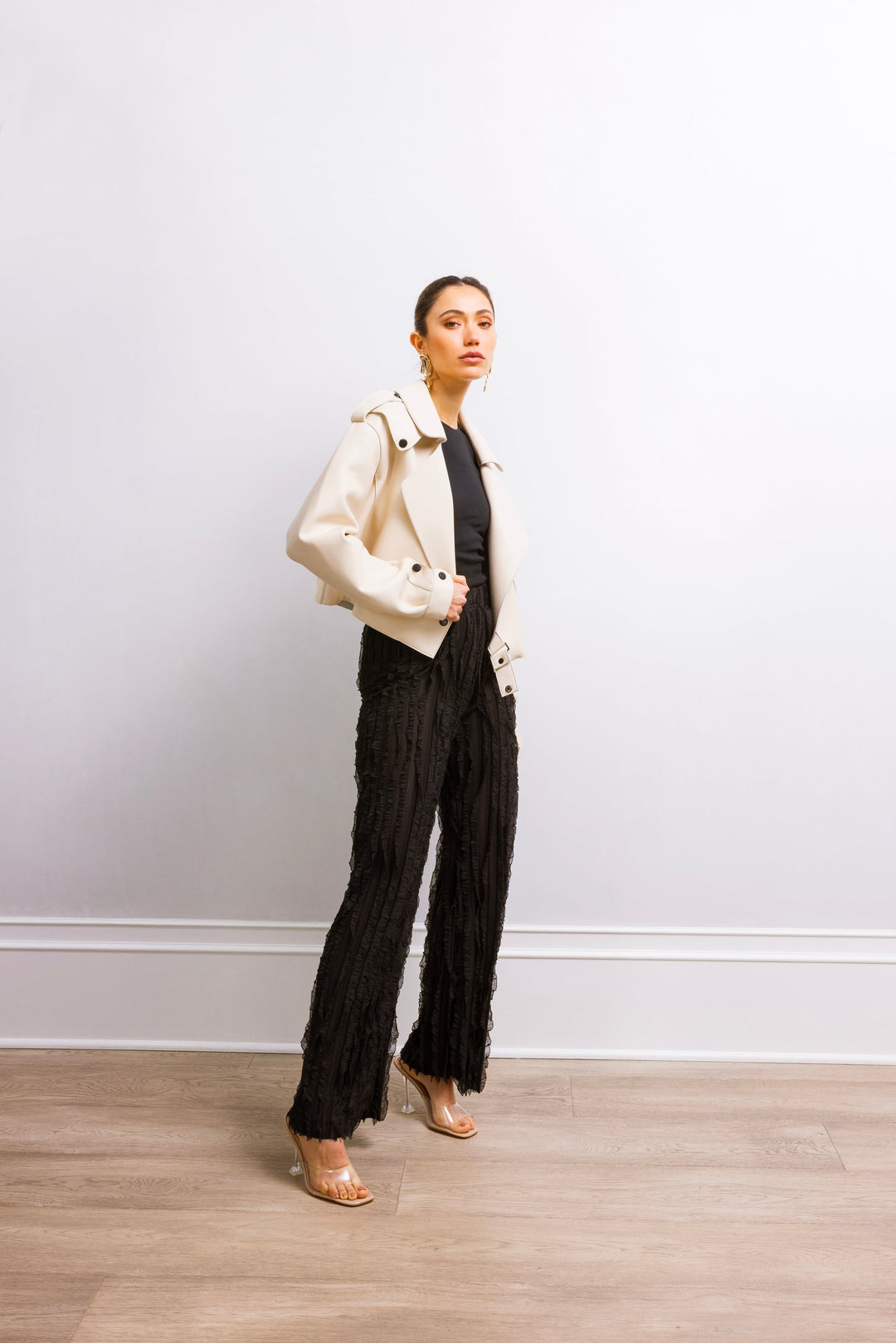 First Love Leather Jacket - Beige