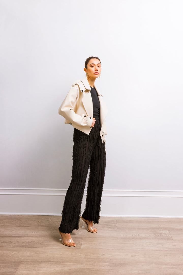 First Love Leather Jacket - Beige