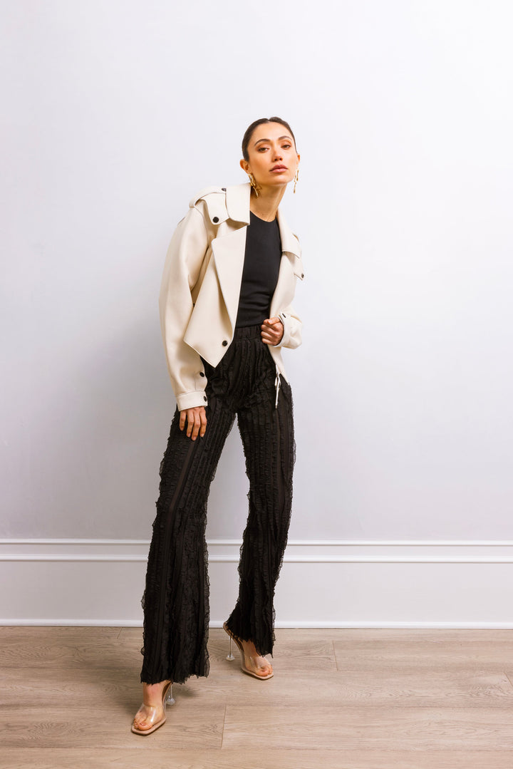 First Love Leather Jacket - Beige