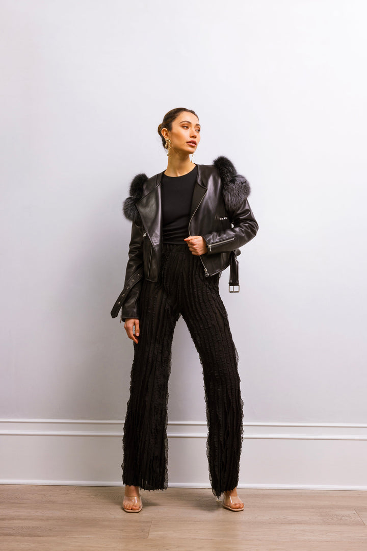 Lilac Street Leather Jacket - Black