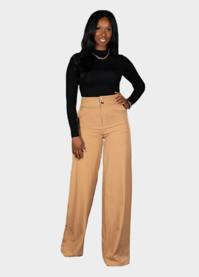 Double Button Pants - Tan